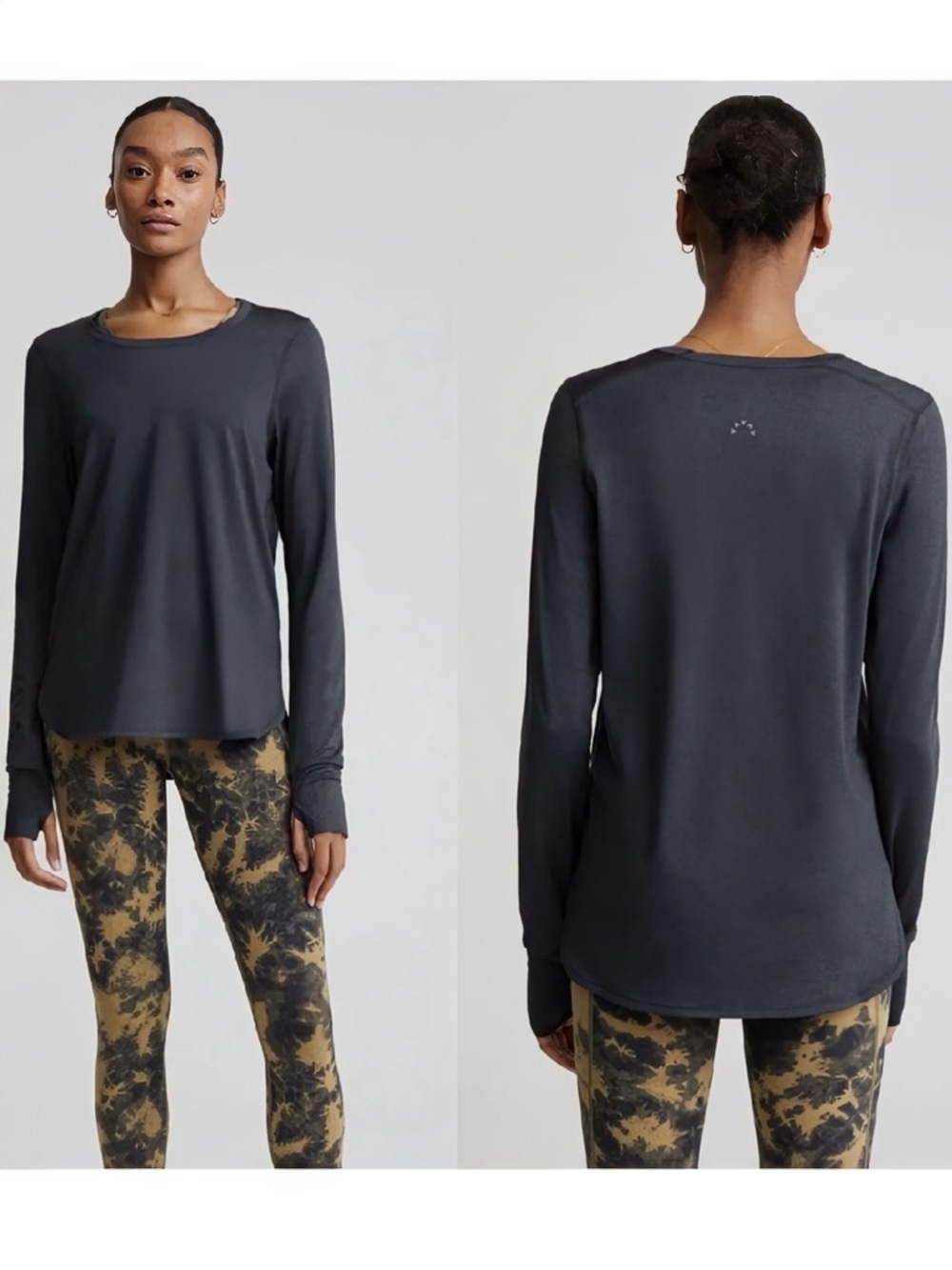 Varley ‘Kearney’ Charcoal Gray Long Sleeve Top with Thumbholes Size Medium